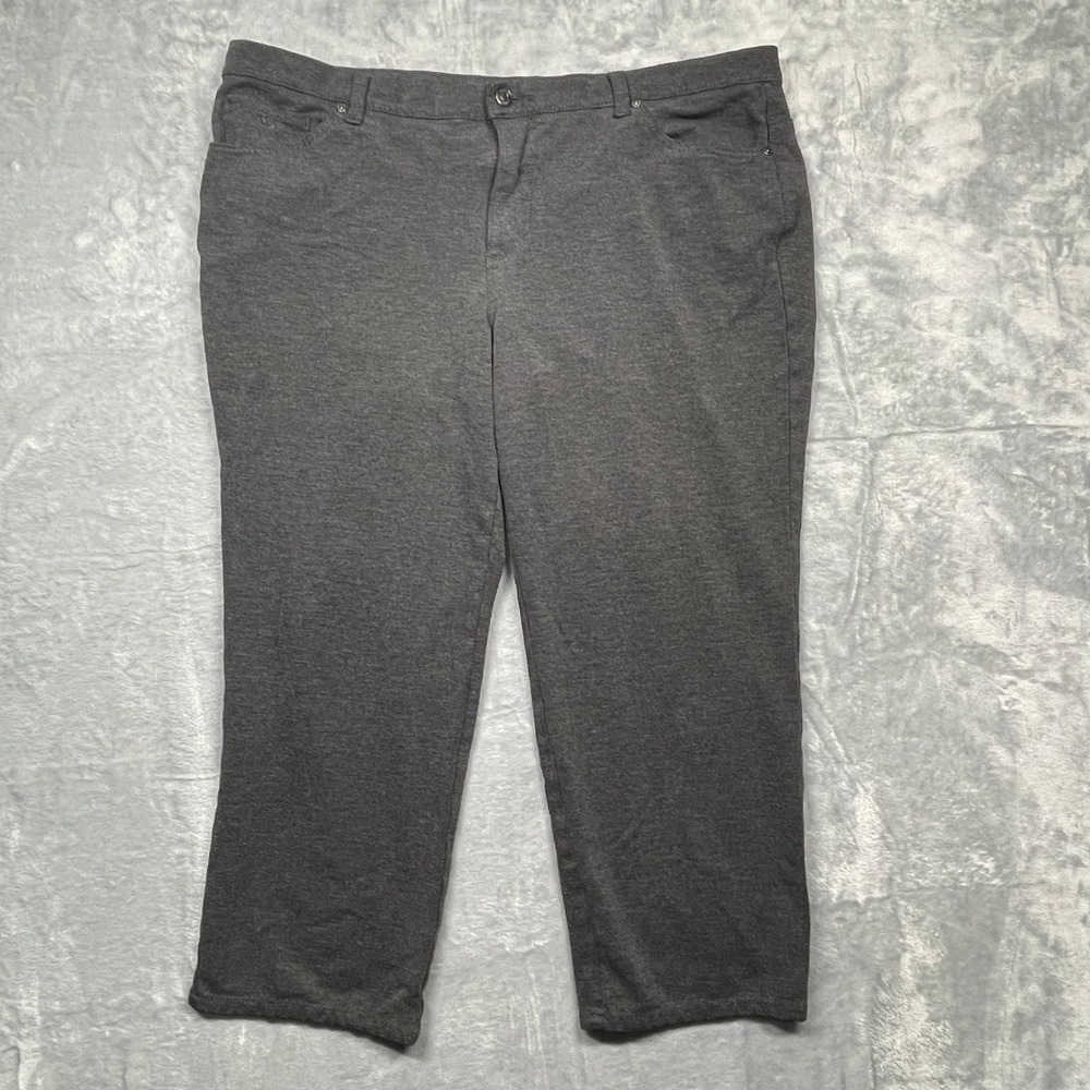 Gloria Vanderbilt Amanda Pants Womens 16W Short Gray‎ Slimming Stretch Tapered